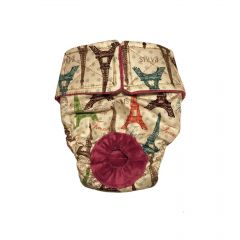 Paris Eiffel Tower on Cream Washable Dog Diaper