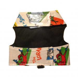 Dog Harness made from Dr Seuss fabric