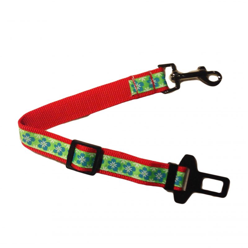 Green Flower Adjustable Car Safety Belt for Dogs