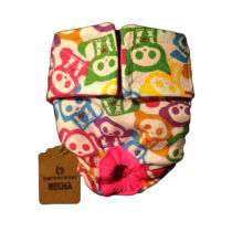 Skeleton Figures on White Washable Dog Diaper
