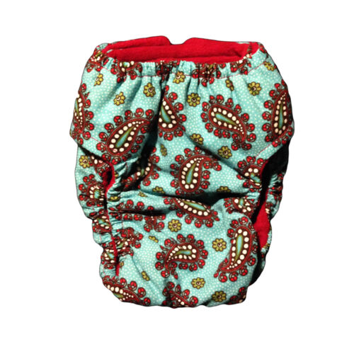 teal paisley 2 diaper - back teal paisley 2 diaper - back