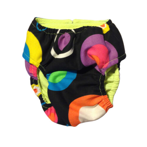color neon polka dot diaper - back color neon polka dot diaper - back
