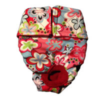 Colorful Spring Flower on Pink  Cat Diaper