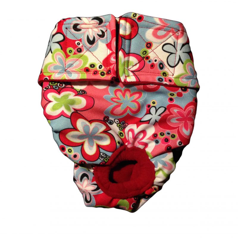 Colorful Spring Flower on Pink Washable Dog Diaper