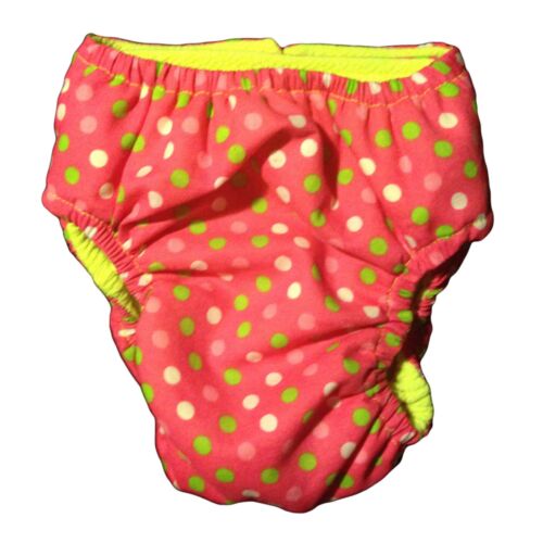 pink neon polka diaper - back pink neon polka diaper - back