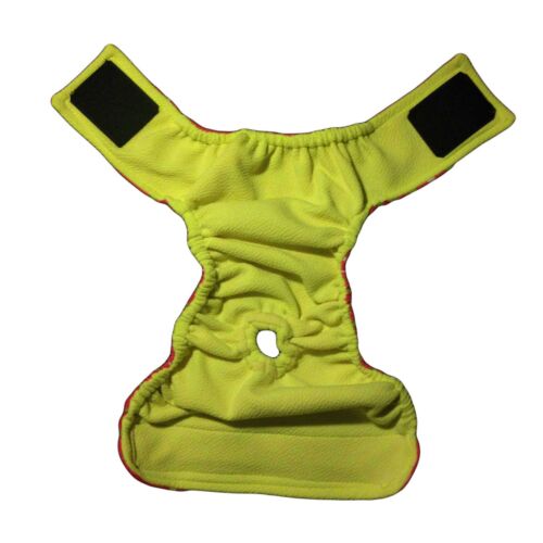 pink neon polka diaper - full back pink neon polka diaper - full back