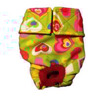 Sweet Heart on Green Washable Dog Diaper