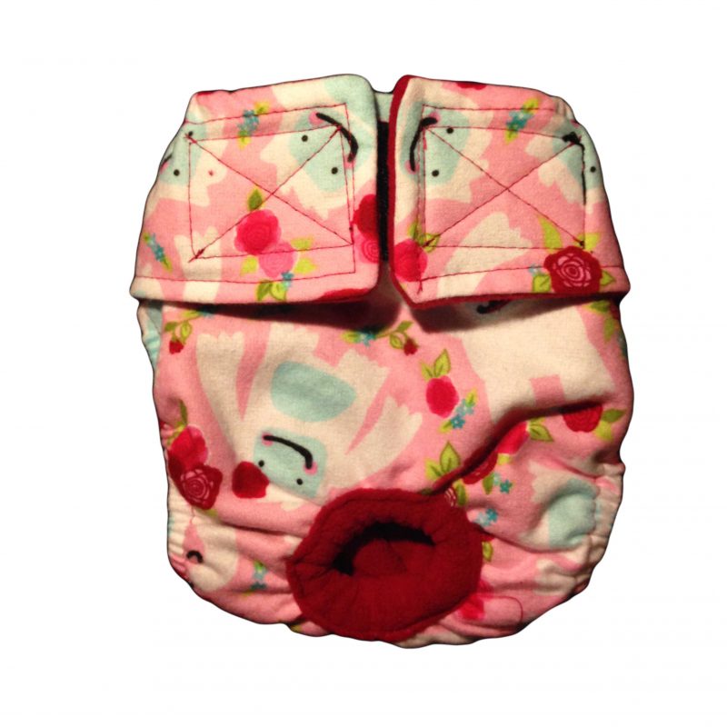 Cat Diaper made from Betty the Yeti Spring Roses fabric