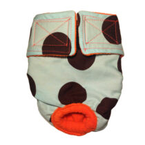 Brown Polka Dot on Light Blue Premium Waterproof Dog Diaper