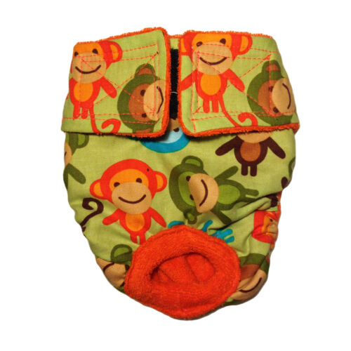 happy monkeys on green diaper