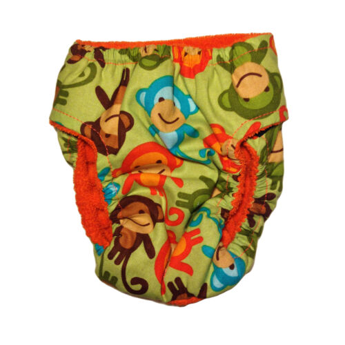 happy monkeys on green diaper - back happy monkeys on green diaper - back