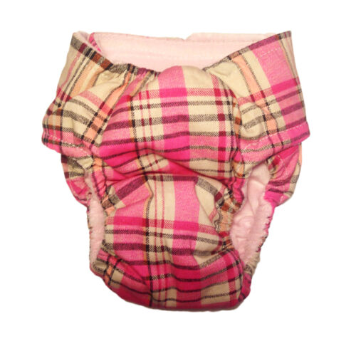 pink plaid diaper - back pink plaid diaper - back