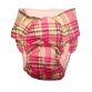 pink plaid diaper - back