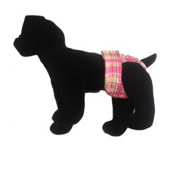 Pink Plaid Washable Dog Diaper