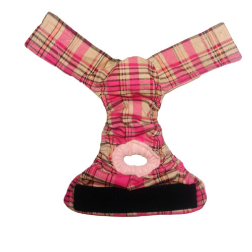 pink plaid diaper - open pink plaid diaper - open