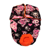 Pink Skeleton Figures on Black Premium Waterproof Dog Diaper