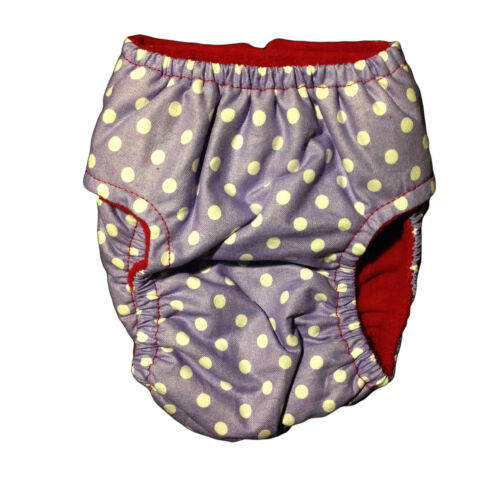 polka dot on lavender diaper - back polka dot on lavender diaper - back