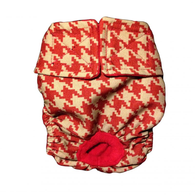 Red Houndstooth   Cat Diaper