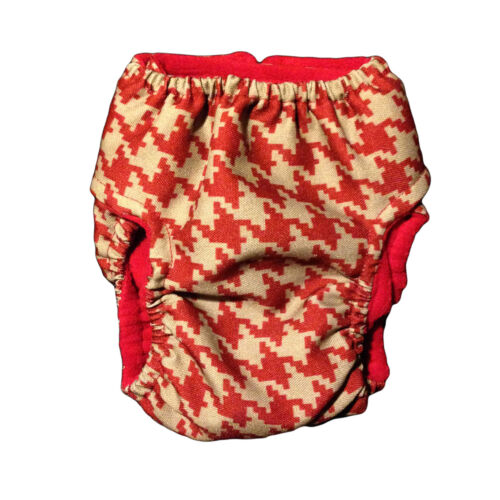 red houndstooth diaper - back red houndstooth diaper - back