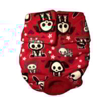 Skeleton Figures on Red Premium Waterproof Dog Diaper