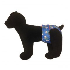 Washable Dog Diaper made from Smurf fabric