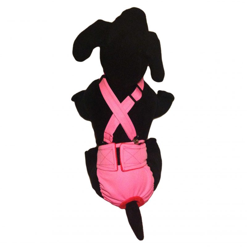 Solid Pink Adjustable Suspender to Keep Dog Diapers On