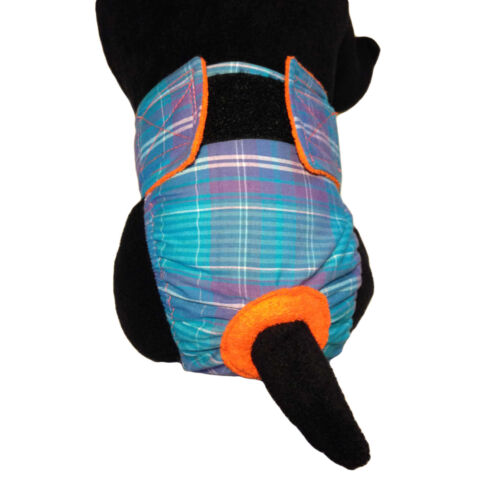 teal plaid diaper - model 2 teal plaid diaper - model 2