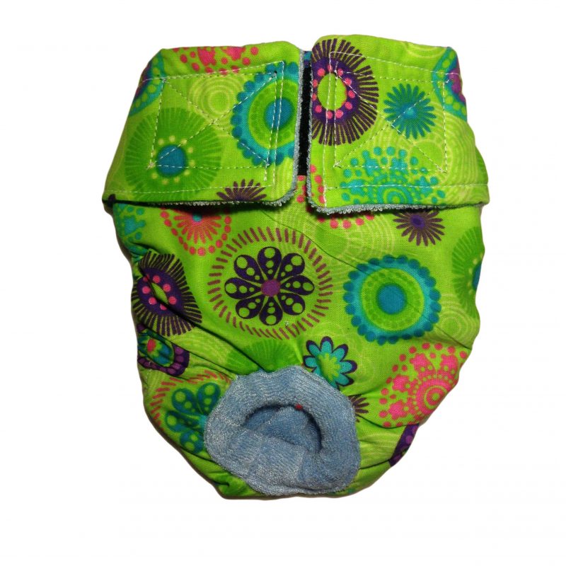 Green Kiwi Flower Premium Waterproof Dog Diaper