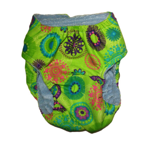 green kiwi flower diaper - back green kiwi flower diaper - back