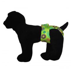 Green Kiwi Flower Washable Dog Diaper