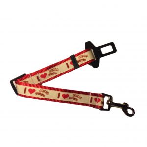 I Heart Bacon Adjustable Car Safety Belt for Dogs