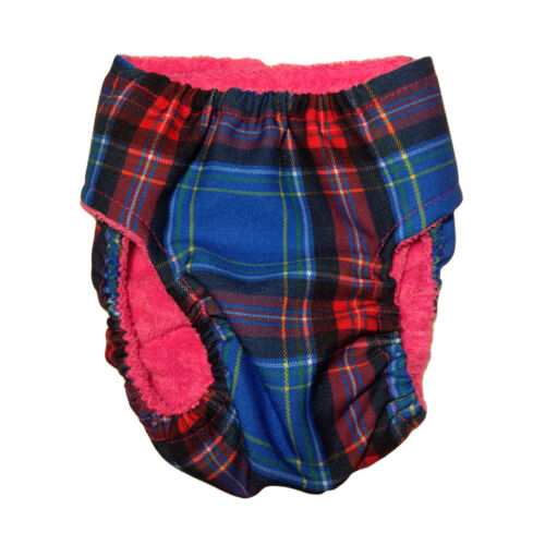 blue plaid diaper - back blue plaid diaper - back