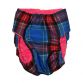 blue plaid diaper - back