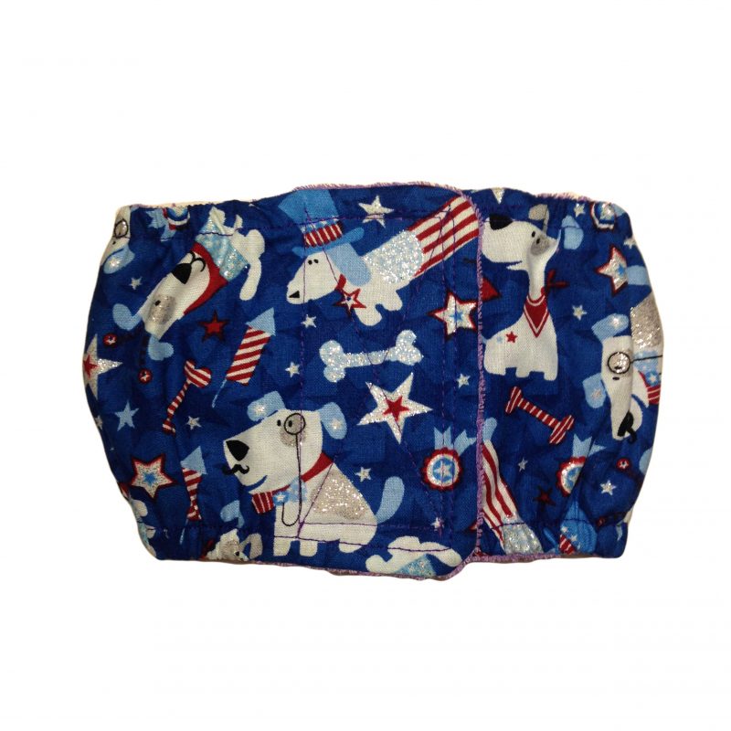 Patriotic Doggie with Glitter  Dog Belly Band