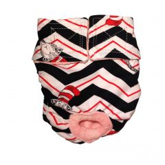 Washable Cat Diaper made from Dr Seuss Chevron fabric
