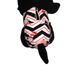 Washable Cat Diaper made from Dr Seuss Chevron fabric