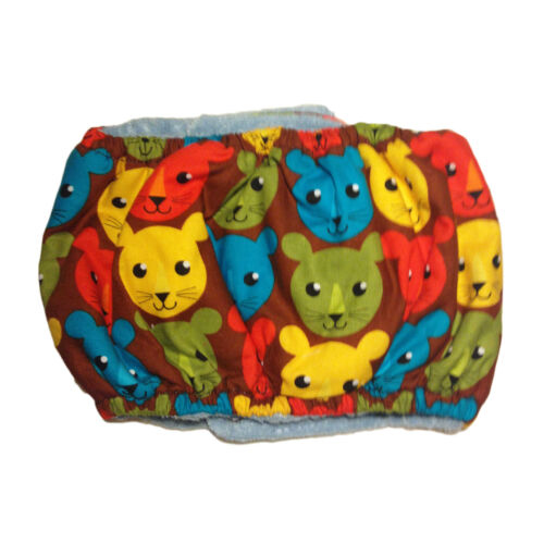 happy kitty face on brown belly band - back happy kitty face on brown belly band - back