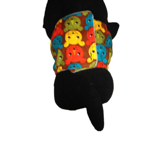 happy kitty face on brown belly band - model 2 happy kitty face on brown belly band - model 2