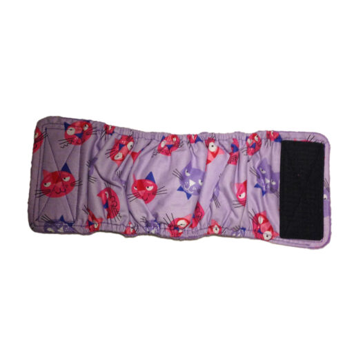 happy kitty face on lavender belly band - full happy kitty face on lavender belly band - full