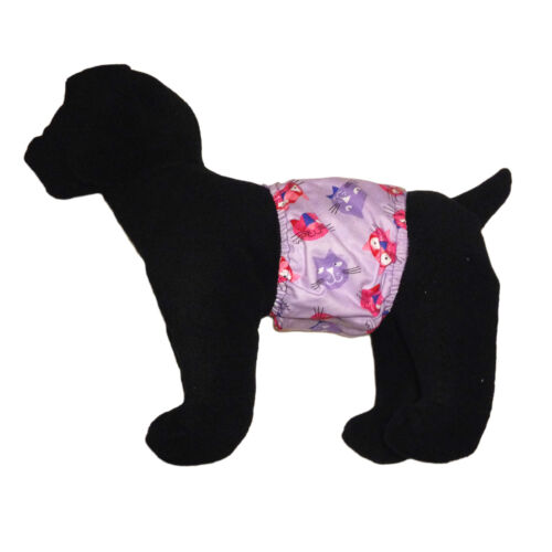 happy kitty face on lavender belly band - model 1 happy kitty face on lavender belly band - model 1