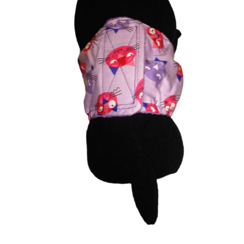 happy kitty face on lavender belly band - model 2 happy kitty face on lavender belly band - model 2