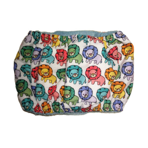 happy lions on white belly band - back happy lions on white belly band - back