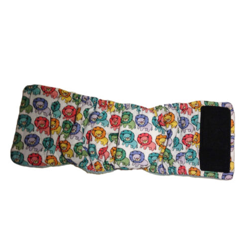 happy lions on white belly band - full happy lions on white belly band - full