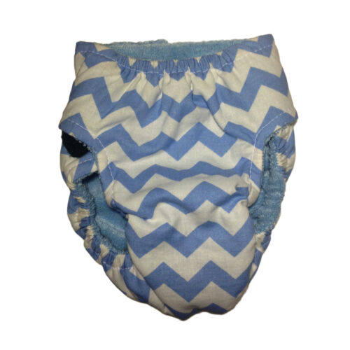 light blue chevron on white diaper - back light blue chevron on white diaper - back
