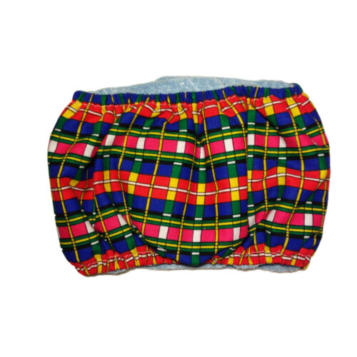 mosaic check plaid belly band - back mosaic check plaid belly band - back