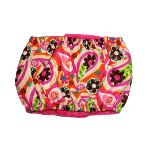 pink paisley on orange belly band - back pink paisley on orange belly band - back