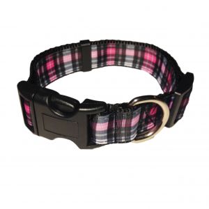 Pink London Plaid Dog Collar