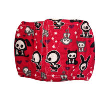 Skeleton Figures on Red  Dog Belly Band