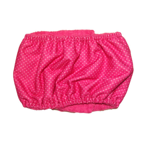 white polka dot on pink PUL belly band - back white polka dot on pink PUL belly band - back