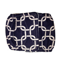 White Square Chains on Navy Blue  Dog Belly Band